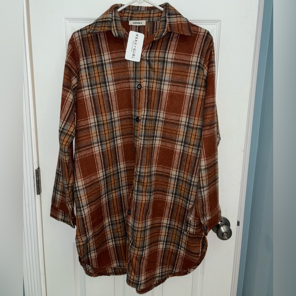 YEAH GURL boutique flannel shirt